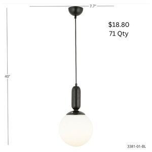 Modern Black and White Pendant Light